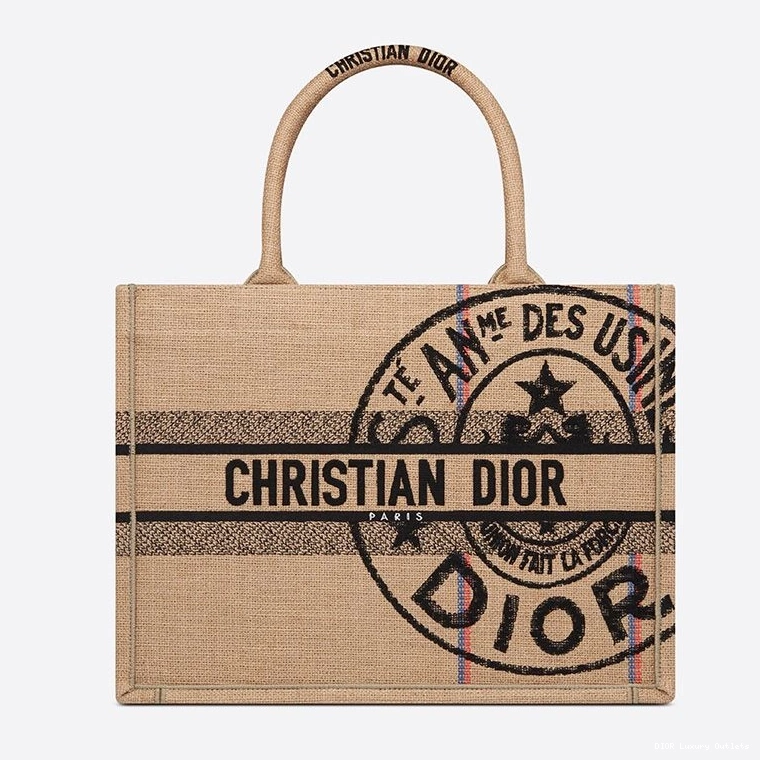 Cheap Beige Book Canvas Jute Motif Dior Tote 0811 Luxury
